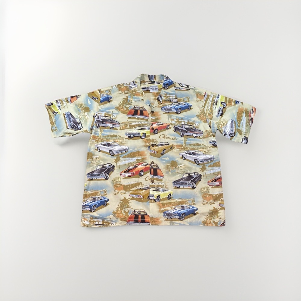 David Carey Shirt Mens 2XL Chevelle Chevy‎ AOP Short Sleeve Button Up Hawaiian